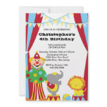CUTE Circus Kids Birthday Party Invitation