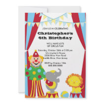 CUTE Circus Kids Birthday Party Invitation