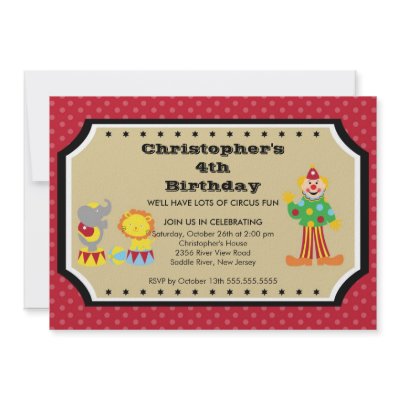 CUTE Circus Kids Birthday Party Invitation by celebrateitinvites