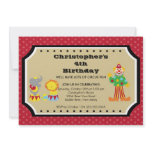CUTE Circus Kids Birthday Party Invitation