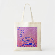 Cute Clam Shell Under the Sea Blue Purple Tote Bags