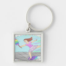 Cute Cleaning Lady Keychain