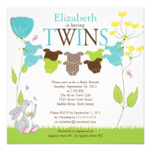 Cute Clothesline Multiple Baby Shower Invitations
