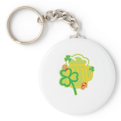 Cute, "Clover and Green Beer" Key Chain by holidayxpress