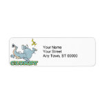 cute clumsy elephant cartoon return address label