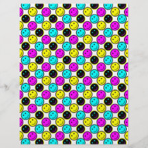 cute cmyk smiley face design custom flyer