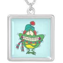 cute cold shivering winter froggy frog necklaces
