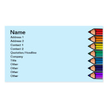 Cute colour pencils business cards
