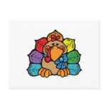 cute colourful cartoon turkey post card