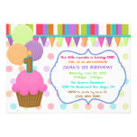 Cute Colourful Cupcake Birthday Invitation [one]