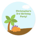 Cute colourful dinosaurs birthday party stickers