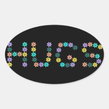 Cute colourful flowered hugs stickers