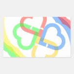 Cute Colourful Hearts Rectangle Sticker