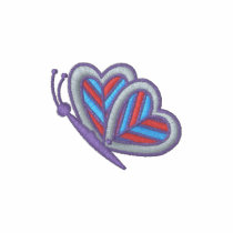 Cute Colourful Mod Butterfly Embroidered Shirt