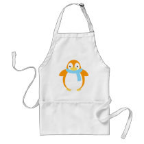 Cute Colourful Penguin in Scarf Apron