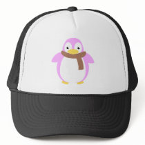Cute Colourful Penguin in Scarf Trucker Hat