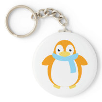 Cute Colourful Penguin in Scarf Keychain