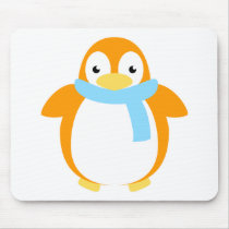 Cute Colourful Penguin in Scarf Mousepads