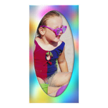 Cute colourful photo frame photo card