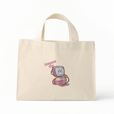 Cute Computer Chic Design Tote Bags by geekme