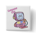 Cute Computer Chic Design Button