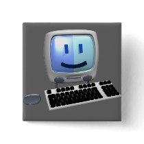 Cute computer smiley face. pinback buttons