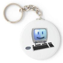 Cute computer smiley face. keychain