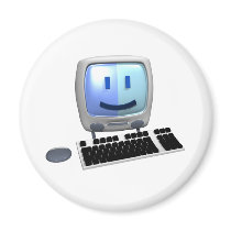 Cute computer smiley face. fridge magnets