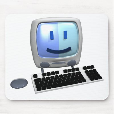 Cute computer smiley face. mouse mat by SmileyFaceStore