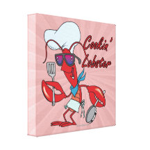 cute cookin cooking lobster cartoon canvas prints
