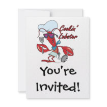 cute cookin cooking lobster cartoon custom invites