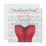 Cute Corset Red and  Black Bachelorette Party Announcements