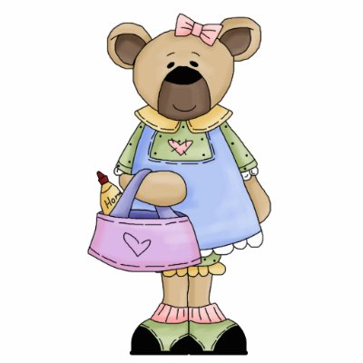 Cute Country Girl Teddy Bear Acrylic Cut Outs by animalmadness