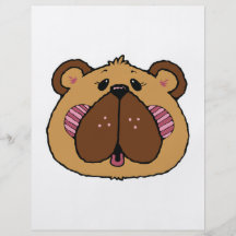 cute country style bear face full color flyer