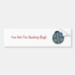 Cute Country Style Quilting Bee Ladybug Bumper Stickers