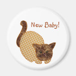 Cute Country Style Yellow Cat New Baby Refrigerator Magnet