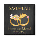 Cute "couple's ring" Save the Date magnets