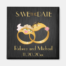 Cute "couple's ring" Save the Date magnets