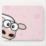 Cute Cow and Love Hearts on Pink Mousepads