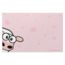 Cute Cow and Love Hearts on Pink Stationery Design