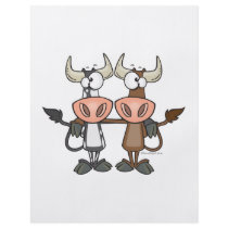 cute cow buddies friendship cartoon personalized flyer