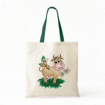 Cute Cow & Butterfly Tote Bags