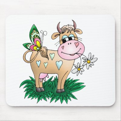 Cute Cow & Butterfly by ironydesigns