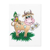 Cute Cow & Butterfly