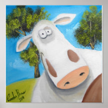 CUTE COW ILLUSTRATION POSTER