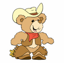 Cute Cowboy Rancher Bear Photo Sculptures