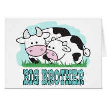 Cute Cows Big Brother Greeting Cards