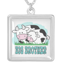 Cute Cows Big Brother Personalized Necklace