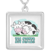 Cute Cows Big Sister Custom Necklace