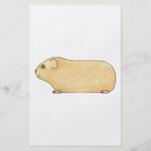 Cute Cream Guinea Pig. Flyer Design